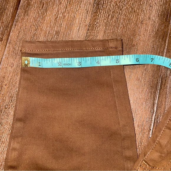 OAT NYC Utility High Rise Cargo Pocket Skinny Ankle Dark Brown Pant 24 - Picture 3 of 9